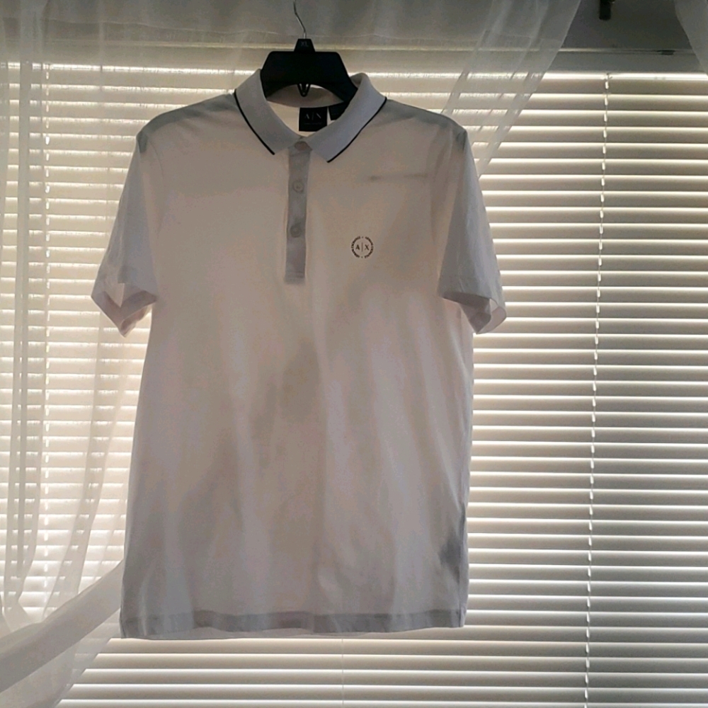Armani exchange white polo shirt